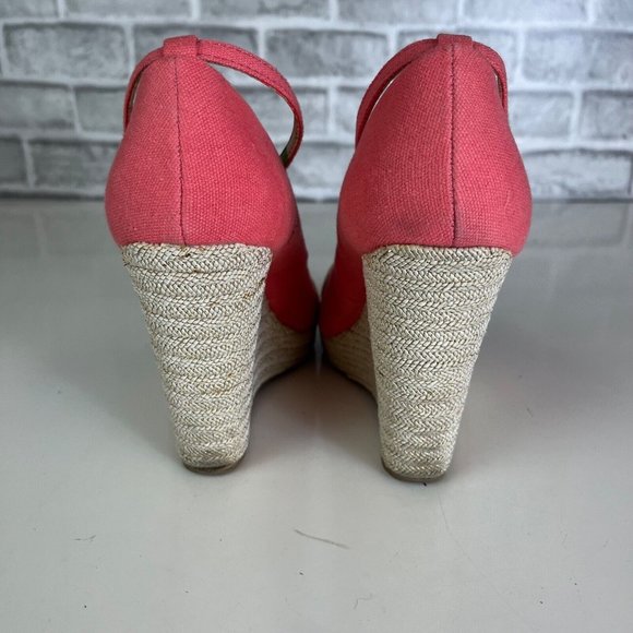 THE WEBSTER MIAMI Target Straw Wedge 5” Heel Pink Sandals Shoes Womens Size 8.5 - Picture 5 of 10